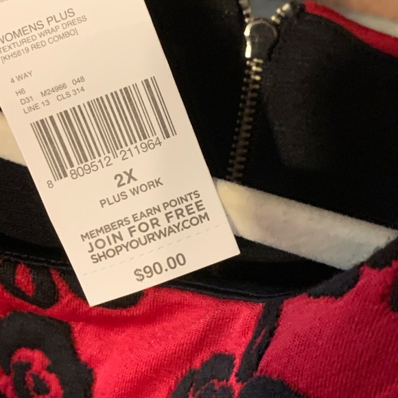 2X Crimson Embroidered Black Roses Dress NWT - Picture 8 of 11